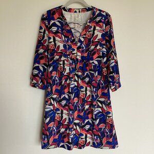 J. Crew Novelty Print Shift Dress Retro Colorful Size Small